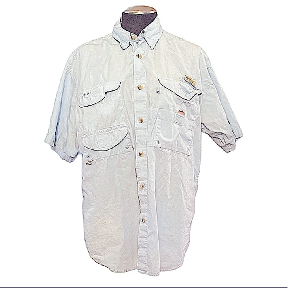 Columbia | Men’s Short Sleeve Shirt | Performance Fishing Gear | Lt Blue, Size M